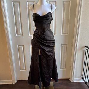 NWT Black Strapless Evening Dress